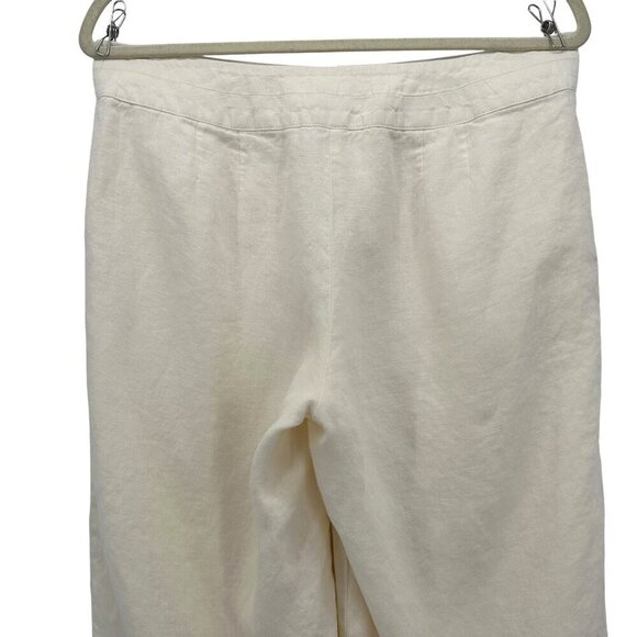 J. Jill Linen Ivory Lined Crop  Wide Leg Pants Womens 8 - Picture 5 of 9